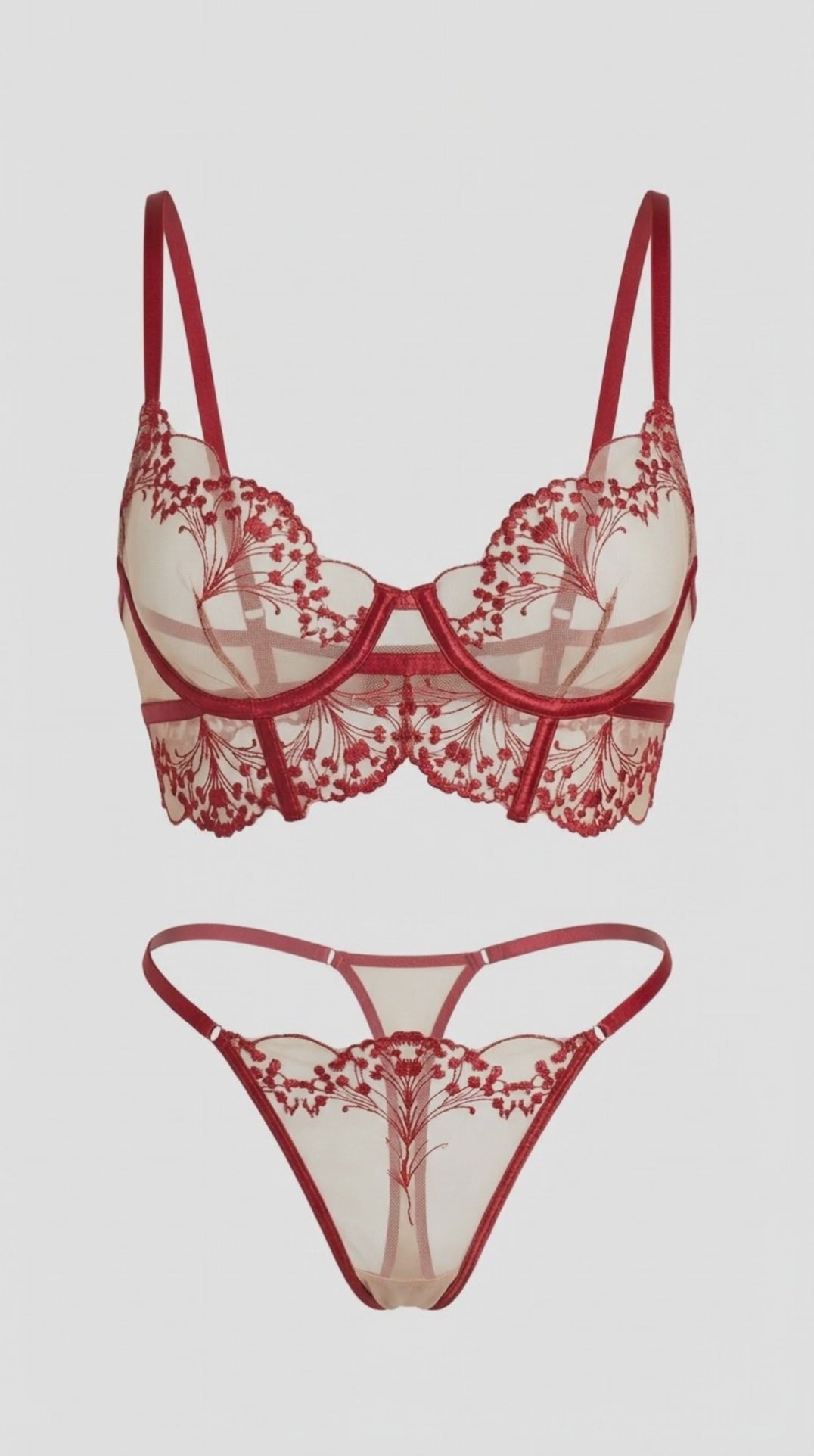 Pia Marie lingerie set in red wine